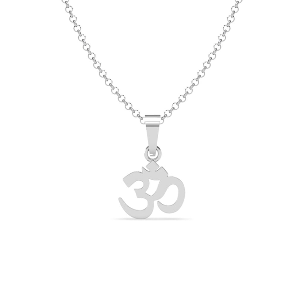 Silver Religious OM Men Pendant Necklace with Chain or without Chain