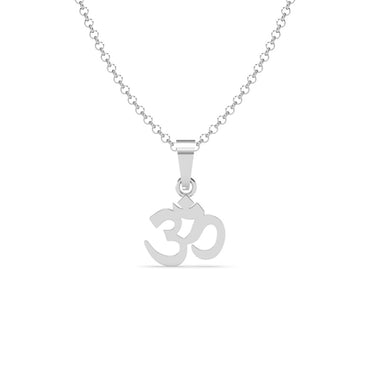 Silver Religious OM Men Pendant Necklace with Chain or without Chain
