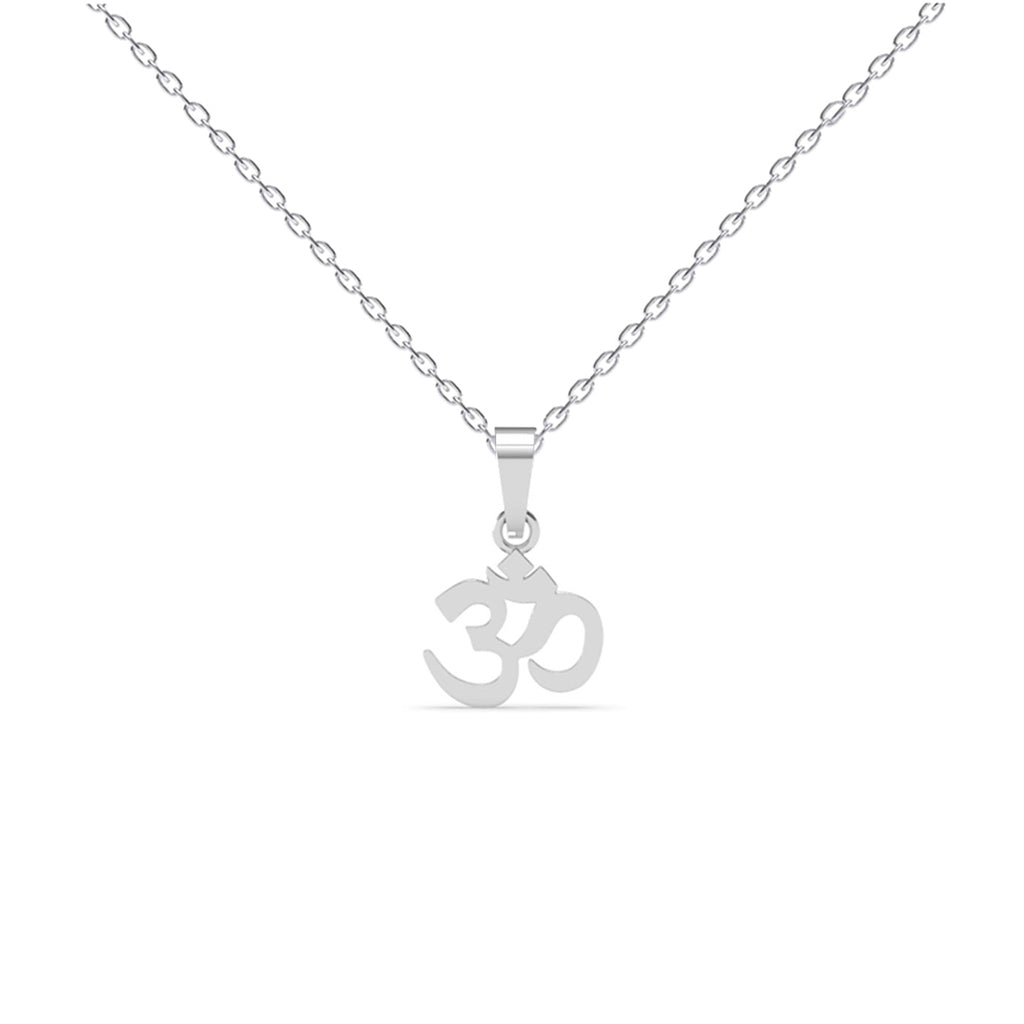 Silver Religious OM Pendant Chain