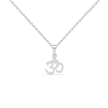 Silver Religious OM Pendant Chain