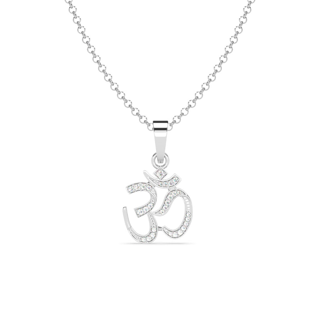 Silver Shine Om Men Pendant Necklace with Chain or without Chain