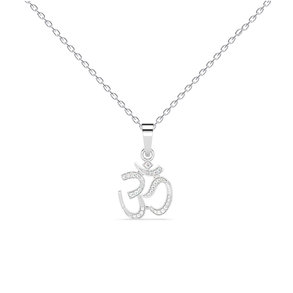 Silver Shine Om Pendant Chain