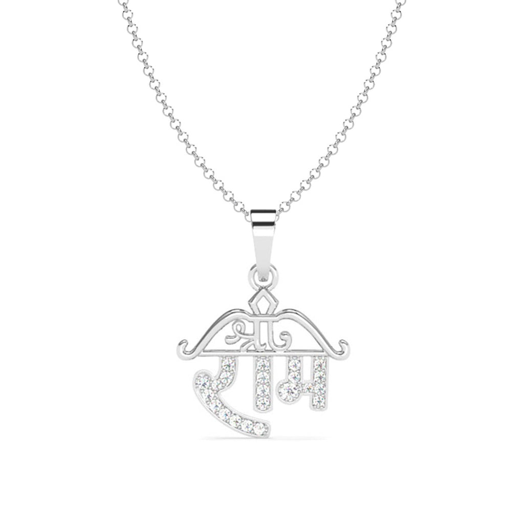 Silver Shri Ram Men Pendant Necklace with Chain or without Chain