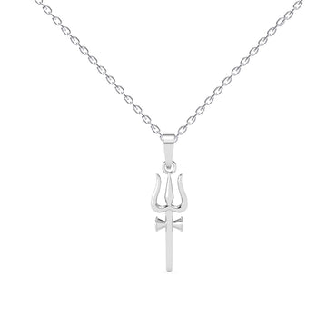 Silver Shiva Trishul Pendant Chain