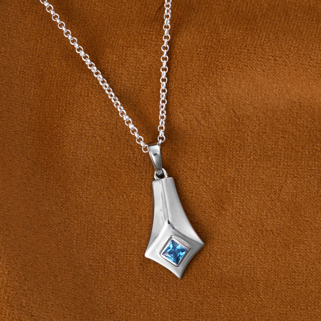 Silver Hagen Men Pendant Necklace with Chain or without Chain