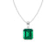 Silver Green Solitaire Men Pendant Necklace with Chain or without Chain