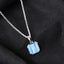 Silver Created Opal Men Pendant Necklace with Chain or without Chain