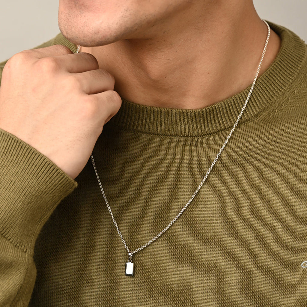 Silver Isidor Men Pendant Necklace with Chain or without Chain