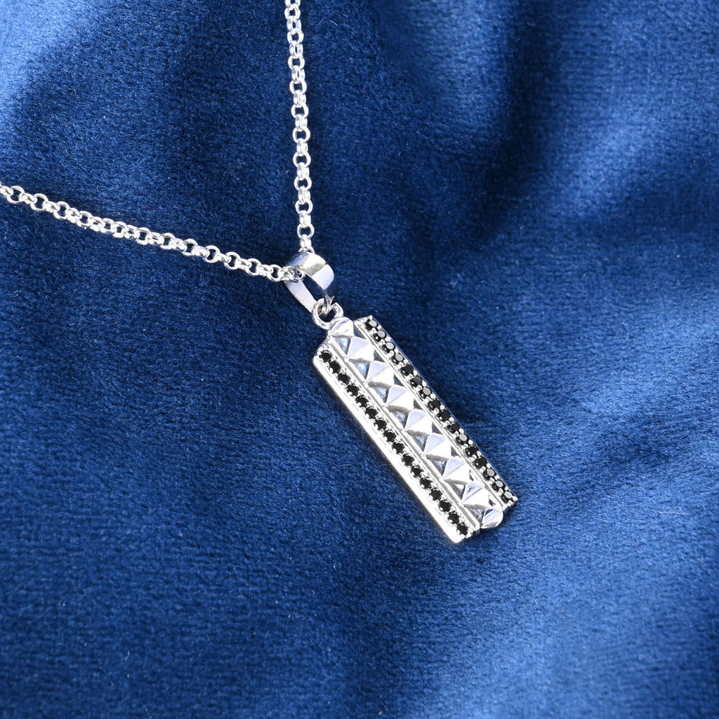 Silver Pyramid Men Pendant Necklace with Chain or without Chain