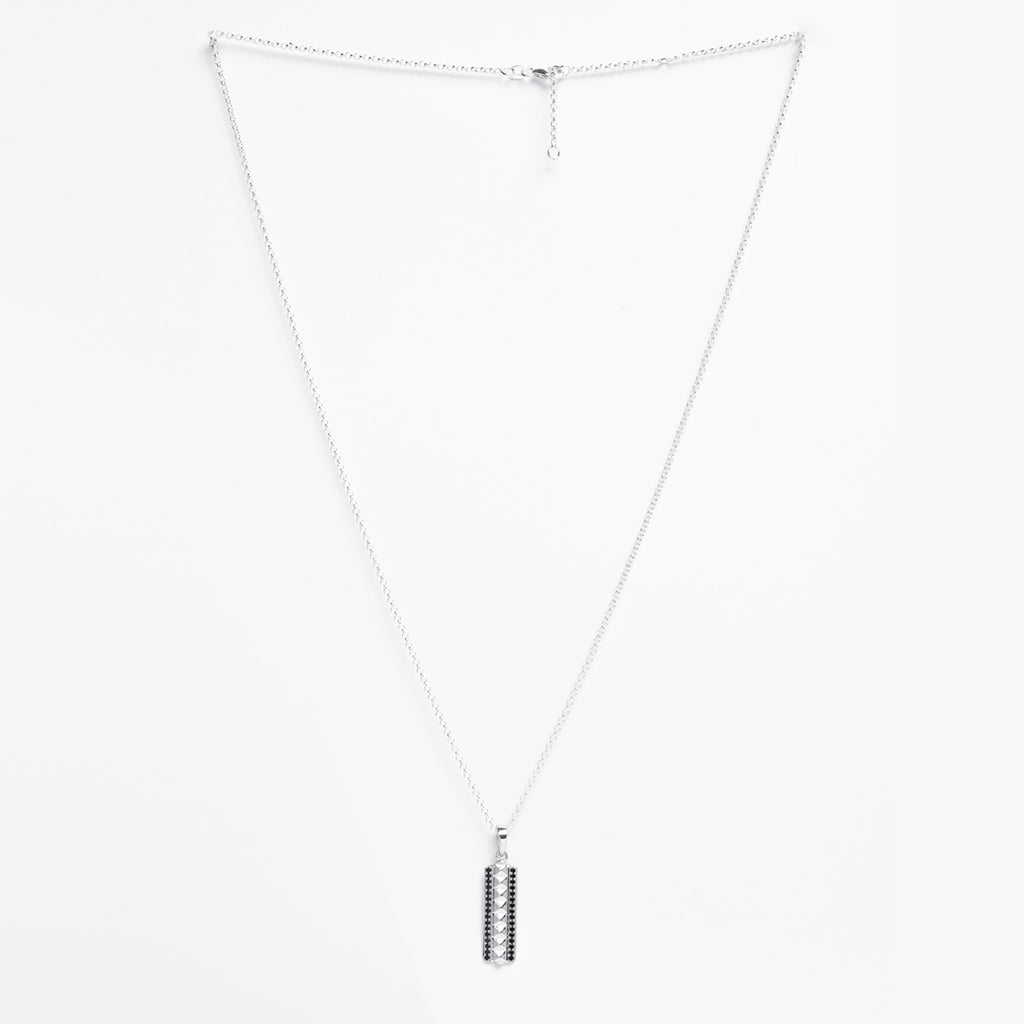 Silver Pyramid Men Pendant Necklace with Chain or without Chain