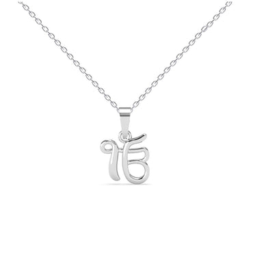 Silver Ek Onkar Religious Pendant Chain
