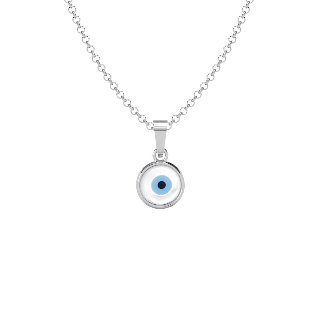 Silver Evil Eye Men Pendant Necklace with Chain or without Chain