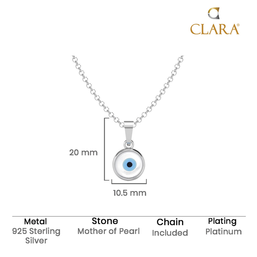 Silver Evil Eye Men Pendant Necklace with Chain or without Chain