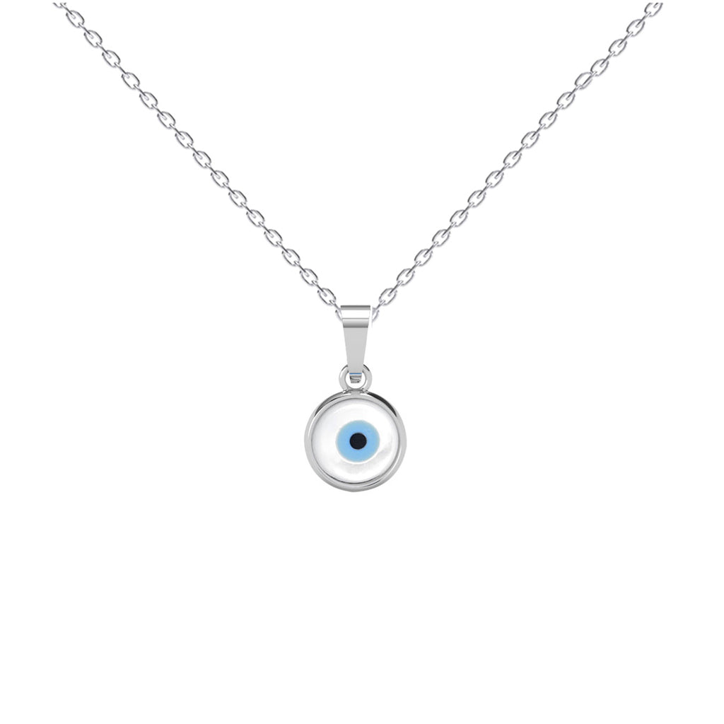 Silver Evil Eye Pendant Chain