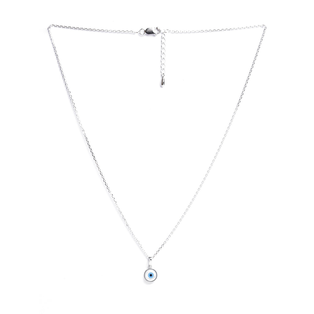 Silver Evil Eye Pendant Chain