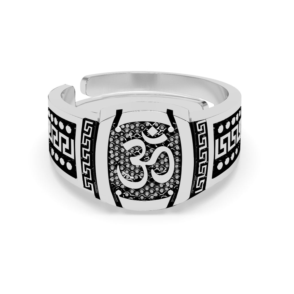 Silver OM Oxidised Classic Men Ring