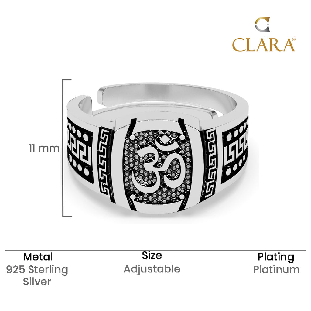 Silver OM Oxidised Classic Men Ring