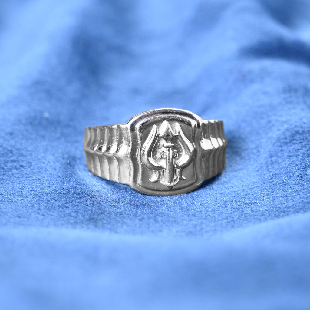 Silver Trishul Men Ring