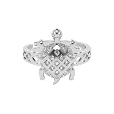 Silver Good Luck Tortoise Turtle Men Ring