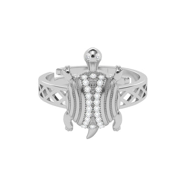 Silver Lucky Tortoise Turtle Men Ring