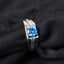 Silver Blue Solitaire Men Ring