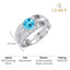 Silver Blue Solitaire Men Ring