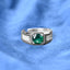 Silver Dario Green Solitaire Men Ring