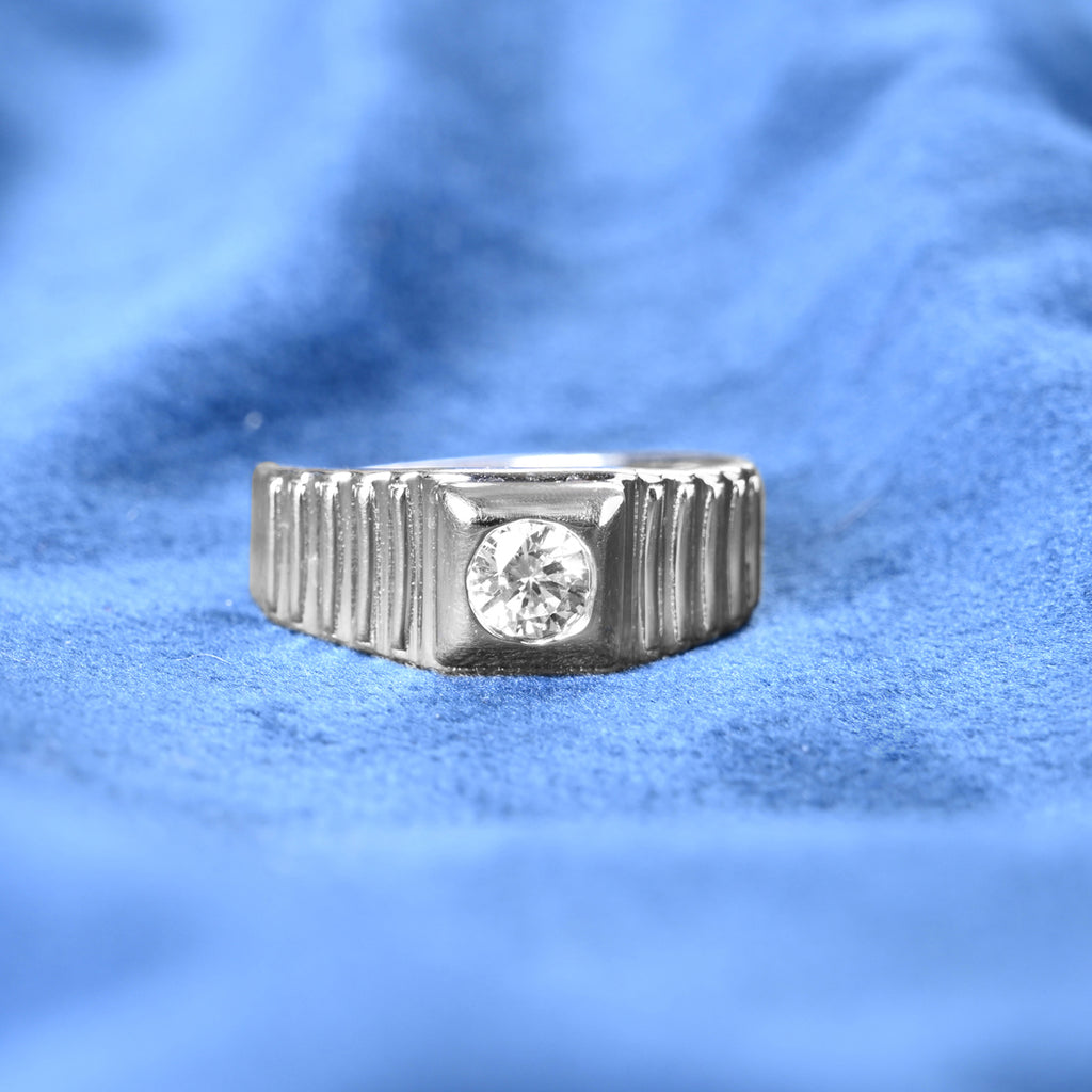 Silver Marius Step Men Ring