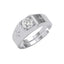 Silver Star Solitaire Men Ring