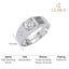 Silver Star Solitaire Men Ring