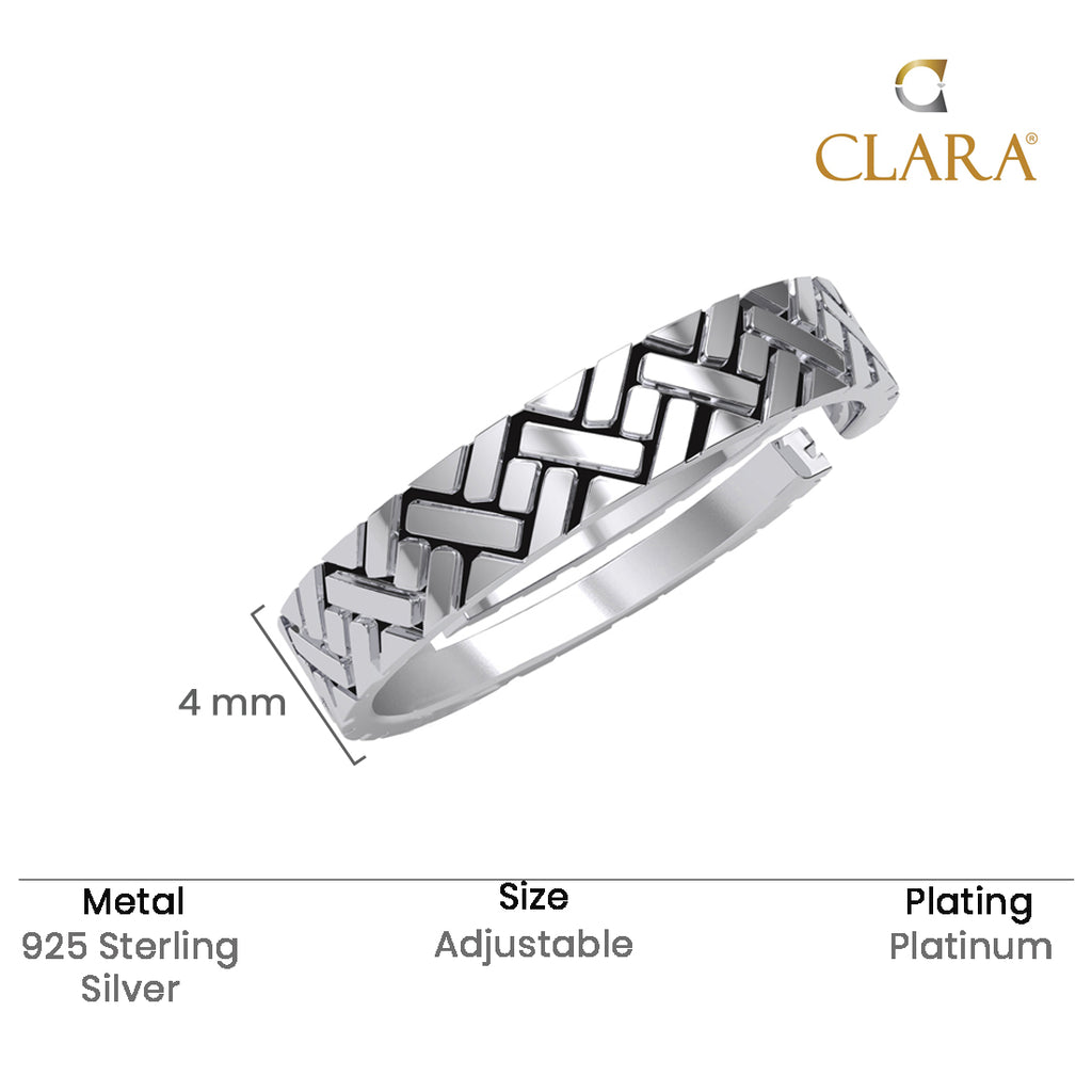 Silver Oxidised Cross Men Ring