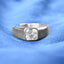 Silver Noel Asscher Solitaire Men Ring