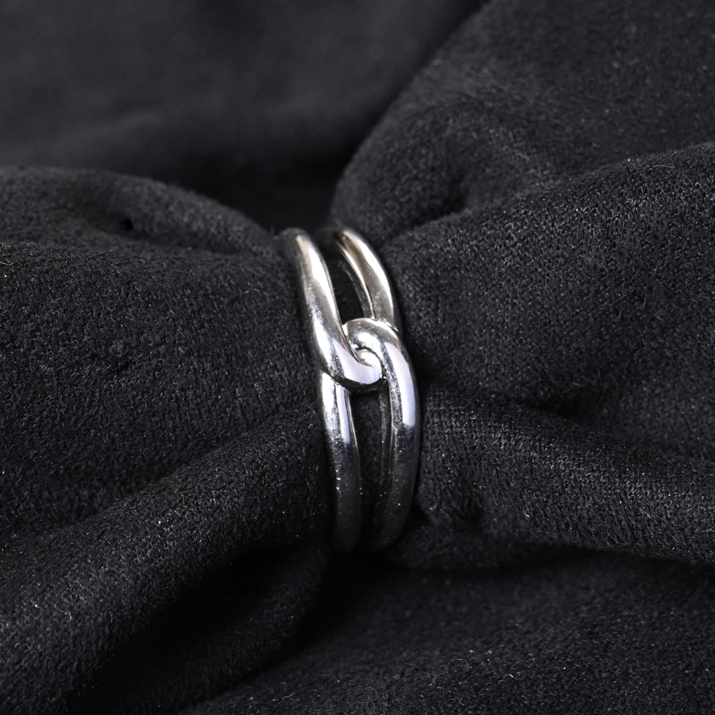 Silver Promise Knot Men Ring