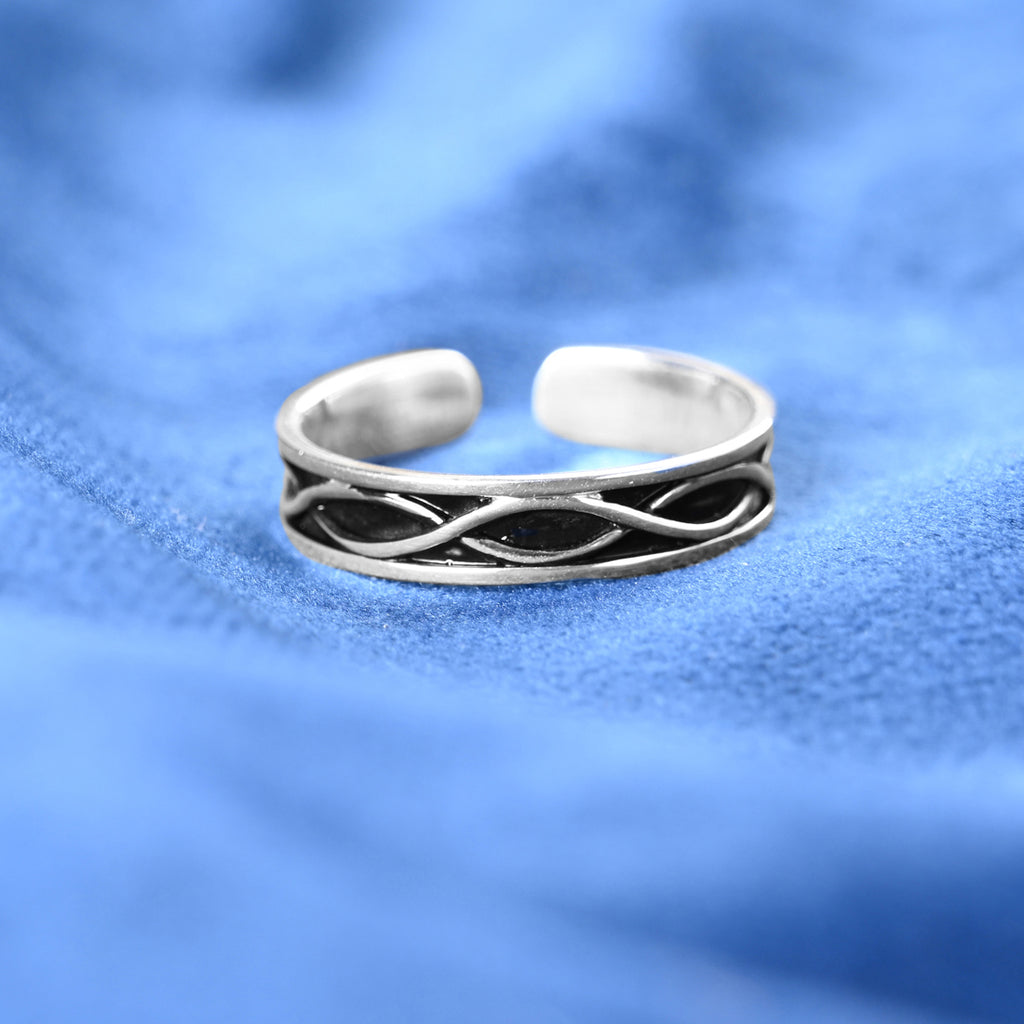 Silver Oxidised Infinity Men Ring