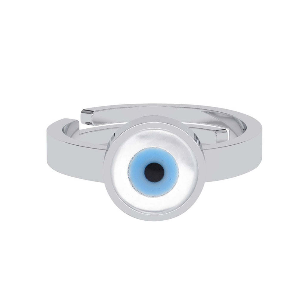 Silver Evil Eye Men Ring