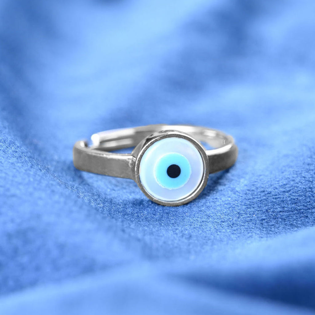 Silver Evil Eye Men Ring