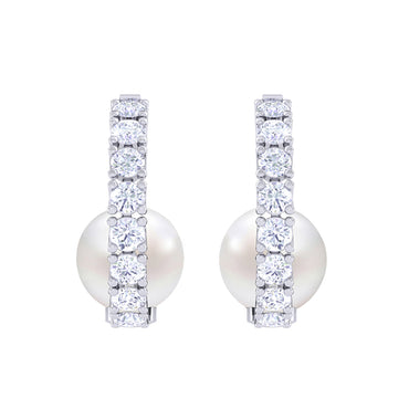 Clara 92.5 Sterling Sterling Silver Classic Pearl Earrings Gift for Women and Girls