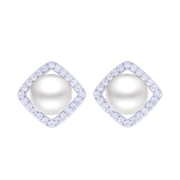 Clara 92.5 Sterling Silver Real Pearl Earrings Gift for Women and Girls