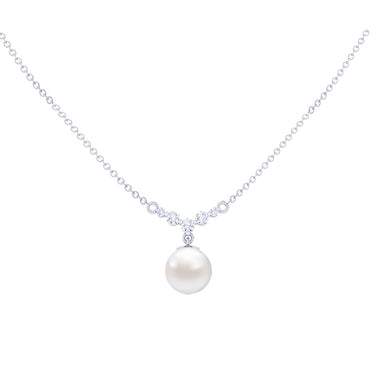 Clara 92.5 Sterling Silver Classic Pearl Pendant with Chain Gift for Women and Girls
