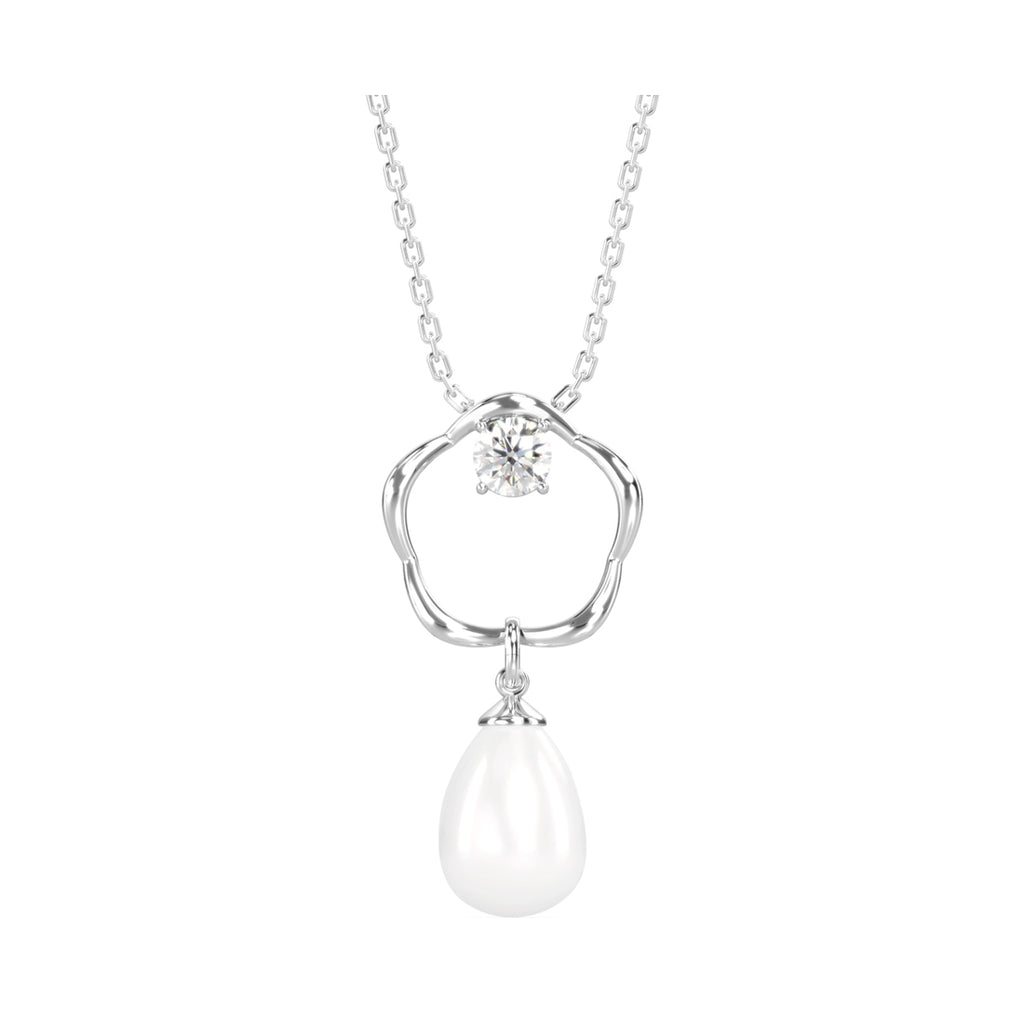 Silver Pearl Sara Pendant Chain Necklace