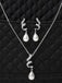 Clara 925 Sterling Silver Pearl Twist Pendant Earring Chain Jewellery Set, Rhodium Plated, Swiss Zirconia, Gift for Women & Girls