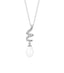 Clara 925 Sterling Silver Pearl Twist Pendant Earring Chain Jewellery Set, Rhodium Plated, Swiss Zirconia, Gift for Women & Girls