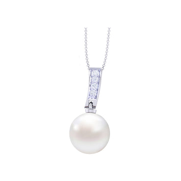 Clara 92.5 Sterling Silver Classic Pearl Pendant with Chain Gift for Women and Girls