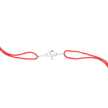 Silver Om Religious Rakhi with Roli Chawal for Bhai Brothers