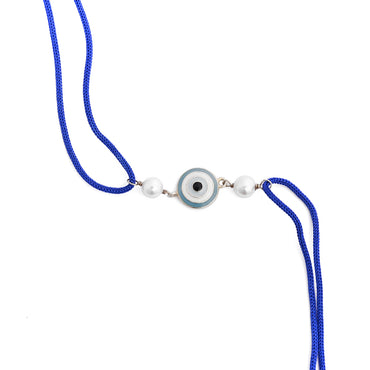 Silver Evil Eye Rakhi with Roli Chawal for Bhai Brothers