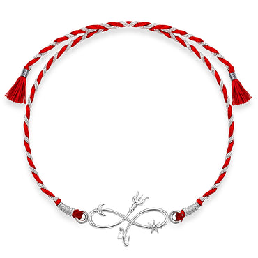 Silver Trishul Damru Infinity Rakhi