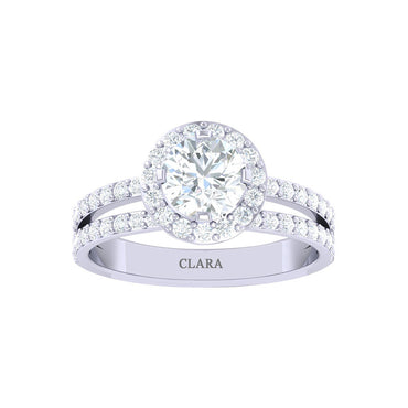 CLARA Made with Swiss Zirconia 925 Sterling Silver Round Solitaire Ring Gift for Women and Girls