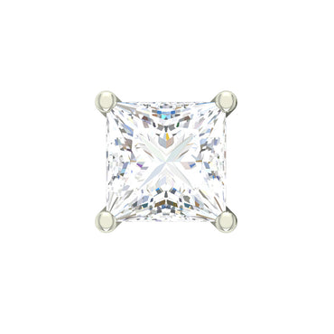 CLARA 925 Sterling Silver Square Solitaire 7 mm Stud Men Earring Gift for Men & Boys 1 Piece