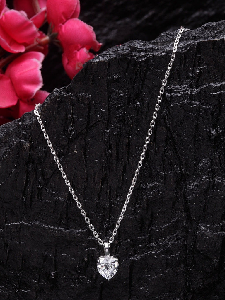 Fancy Real Diamond Necklace Pendant Online for Women in Silver – Radiant Bay