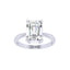 Silver Emerald Cut Diamond Cut Zirconia Solitaire Ring